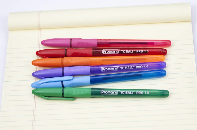 Promarx Tc Ball Pro Grip Fashion Ballpoint Pens, 1.0 mm, Assorted Colored Ink, 6-Count - Image 3